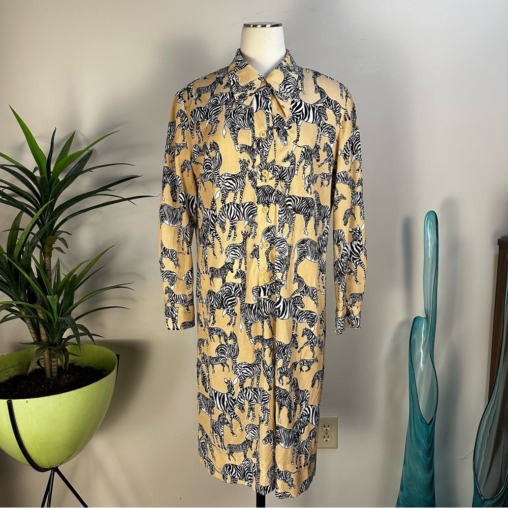 Vintage 70s saks fifth avenue zebra print dress